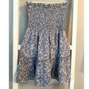 Stormy blue floral print mini dress